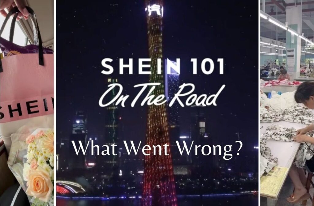 Thumbnail for article 'This Is Why The SHEIN Brand Trip To China Backfired' Pictures from the trip + the text: SHEIN 101 On The Road - What Went Wrong?